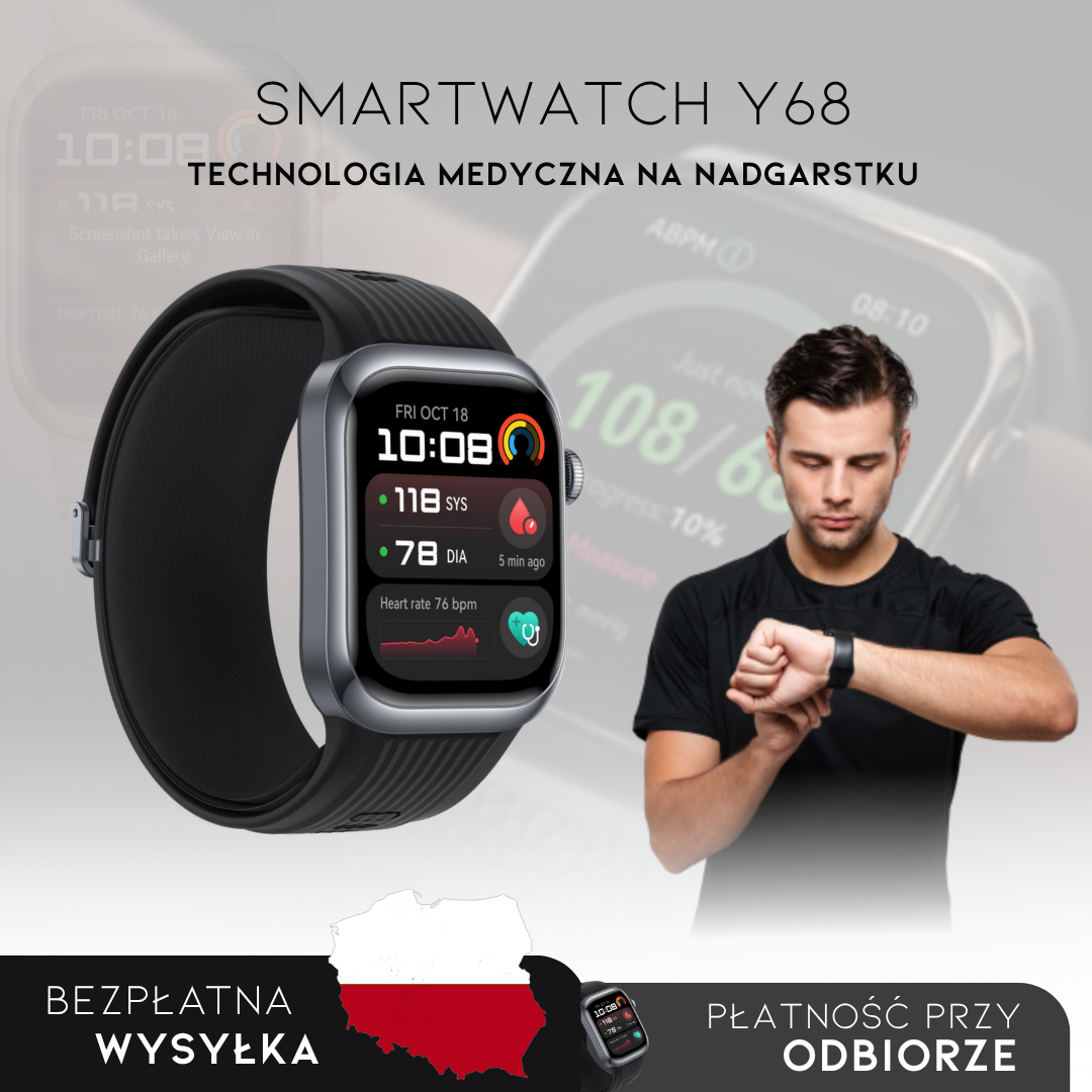 SmartWatch Y68 - Inteligentne Monitorowanie | Menu Po Polsku